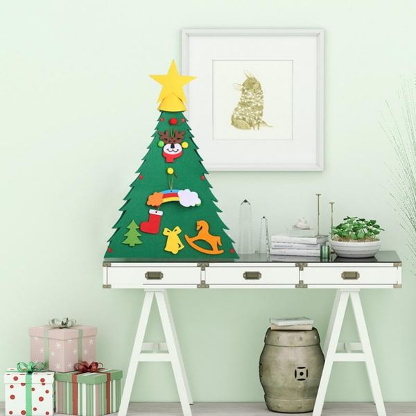 

christmas decorations 3d felt tree diy craft for kids handmade intellectual toy gifts the year 2021 table decoration