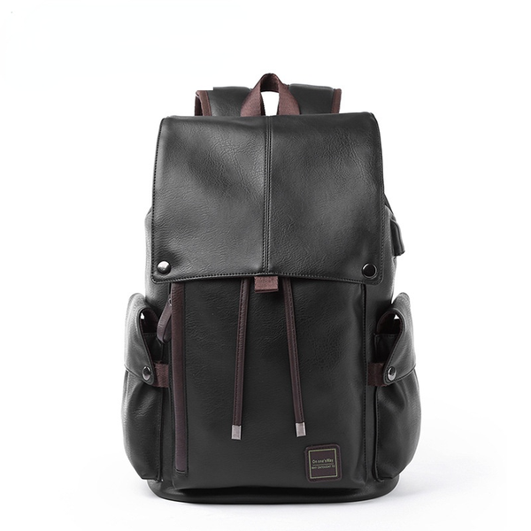

backpack korean men's leather fashion travel bag schoolbag leisure trend computer
