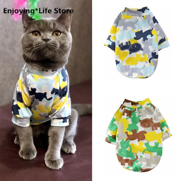 

cat costumes summer cotton pet vest tshirt camouflage clothes for small dogs puppy kedi clothing mascotas costume ropa para perros