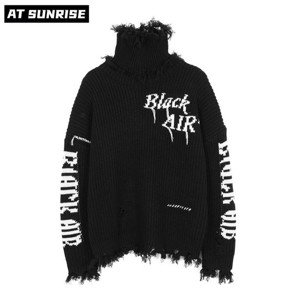 

men's sweaters men hiphop streetwear harajuku black hole sweater 2021 letter graphics necklace knitted winter cotton pullover, White;black