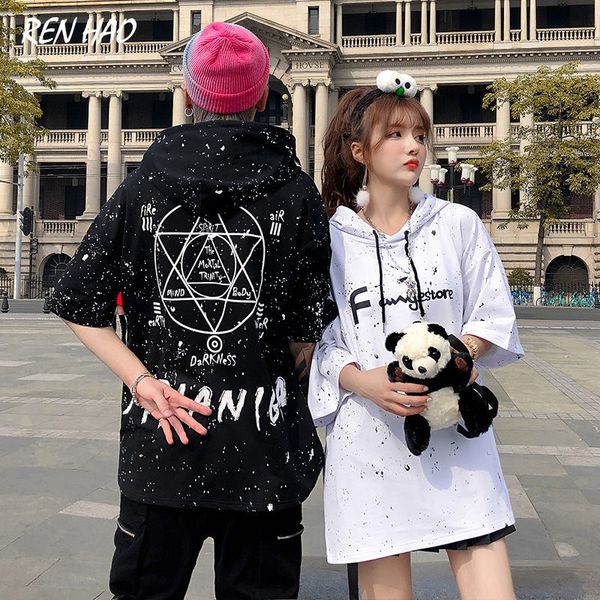 

2021 new preto do punk t camisa homem engraado harajuku masculino hexameron camiseta casual vero de es dimenses tshirt streetwear coreano to, White;black