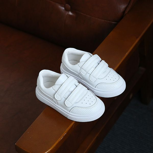 

21-37 size chilldren genuine spring white shoes h17f, Black