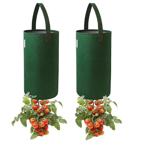 Pflanzgefäße, Töpfe, 2 Stück, Tomaten-Filz-Wachstumsbeutel, Gemüse-Hängepflanze, Blumentopf, Behälter, Beutel, wachsender Hausgartenbedarf