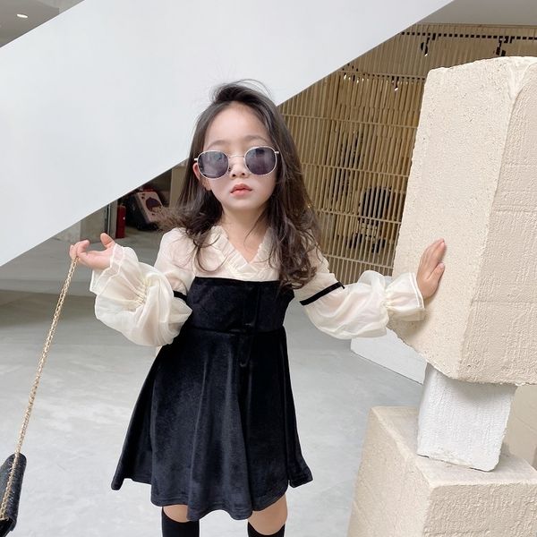 Gooporson outono crianças roupas moda coreano manga comprida princesa vestido vestidos criança criança traje crianças primavera vestidos 210303