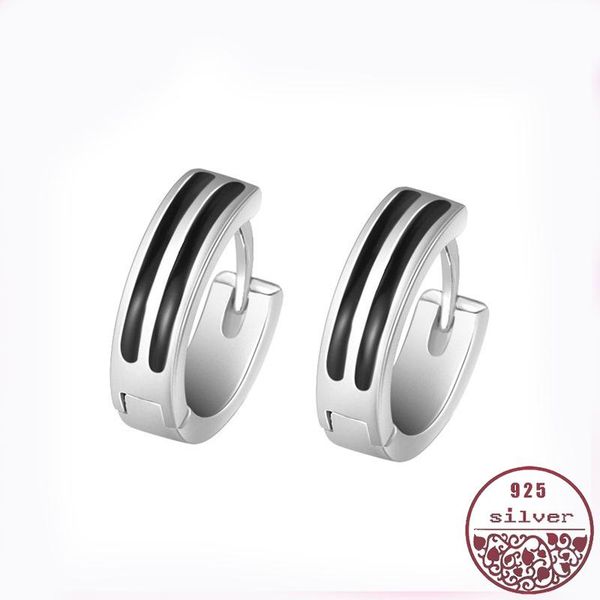 

hoop & huggie fashion small circle black line women's exquisite earrings drop gold-plated simple design english, Golden;silver