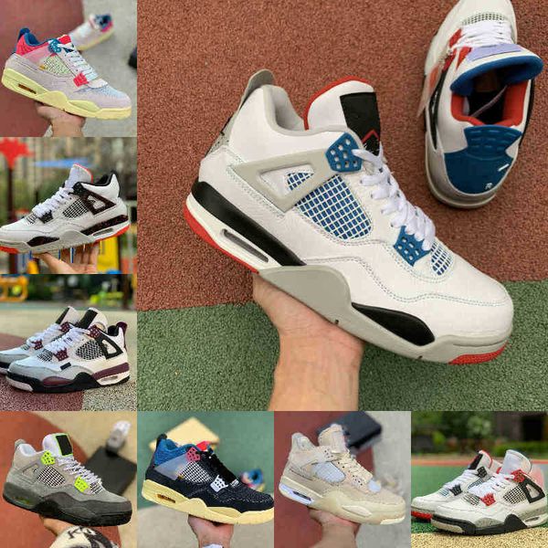 

2021 high 4 4s basketball shoes men women new pale citron cream sail the white cement bred court purple union la guava ice rasta bordeaux