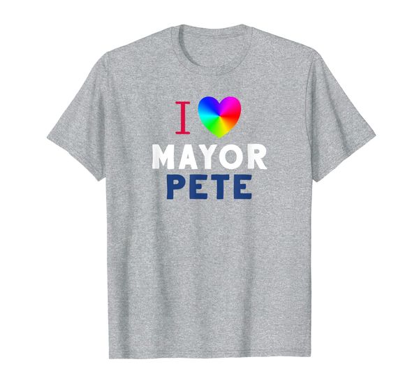 

i love mayor pete buttigieg for president rainbow heart t-shirt, White;black
