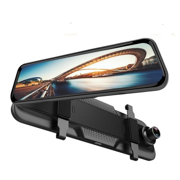 

digital cameras full screen touch front and rear dual recording view mirror 10 inch high definition night vision vehicle mounted record