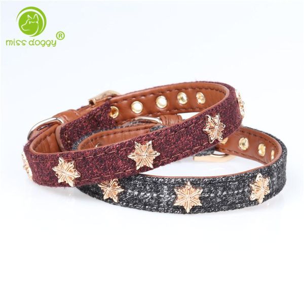 

gold star dog collar adjustable pet dog cat collars puppy necklace for small breeds basic collar accessories 15a