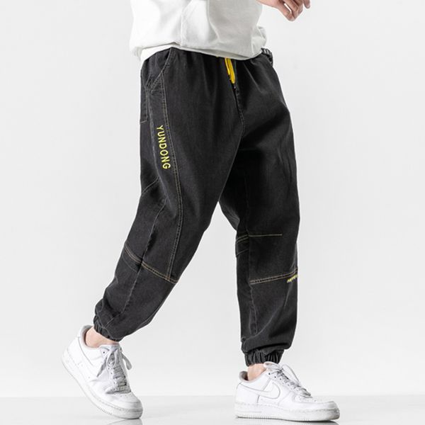 

2021 new brand jeans men pants man clothing fashion black/blue long trousers patchwork streetwear plus 5xl casual clothes q5wk