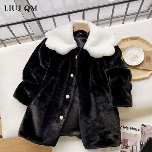 

women's fur & faux 2021 winter clothing women fashion jacket coat lotus leaf collar female mid-length sheep shearing warm, Black