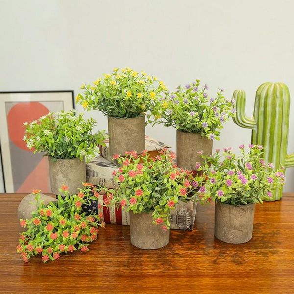 

plastic artificial flowers potted plants 6 styles echinochloa flower garden wedding home decoration fake flower