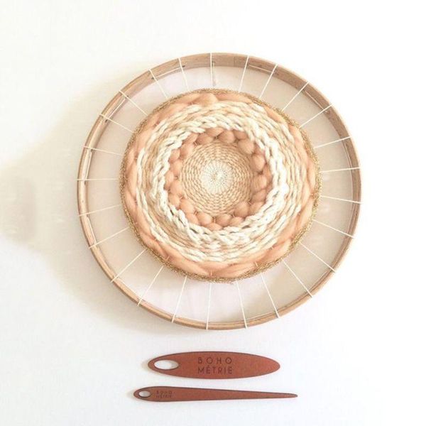 

round wooden knitting loom craft diy weaving tool for handmade wind chime dreamcatcher wall hanging decorations household sewing, Black