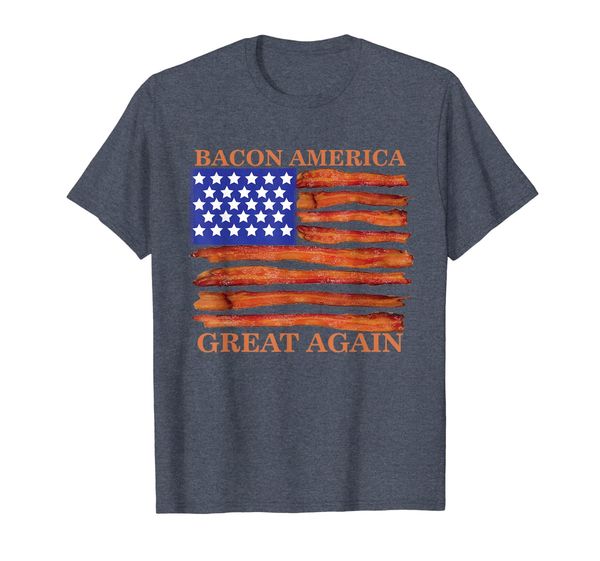 

bacon america great again funny t-shirt, White;black