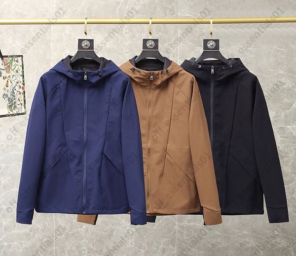 

21ss early autumn mens jacket france pocket brand logo coats outdoor waterproof single-laminated rubber hooded jackets super functional wind, Black;brown