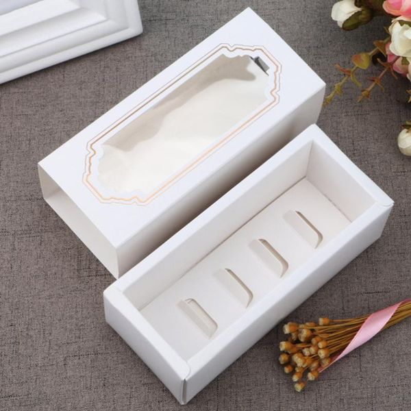 

gift wrap 30pcs macarons box for 5 macaron container drawer type boxes cookie cake dessert party packing with clear windo