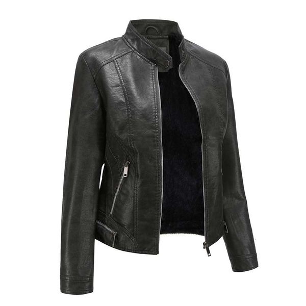 

2021 new autumn winter faux jackets women long sleeve fashion veet warm leather blazer lady plus size outerwear tvzi, Black