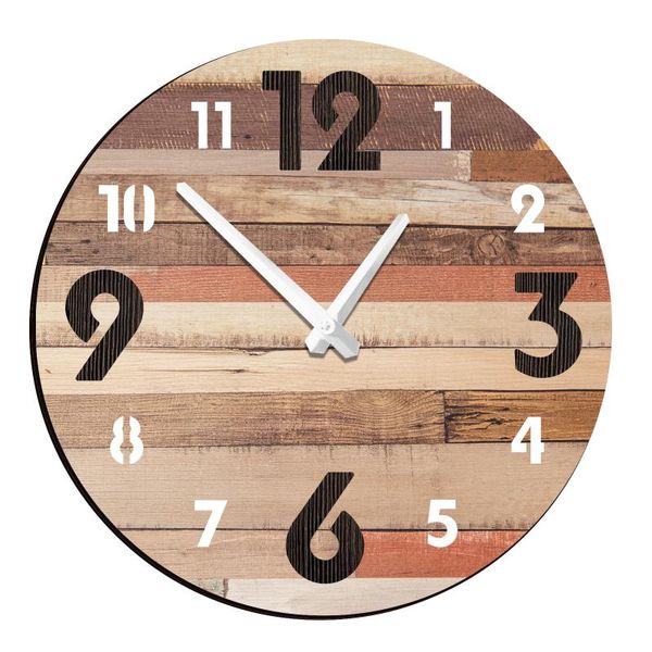 

wall clocks christmas decorative clock silent quartz wooden for living room home decor nordic round wood