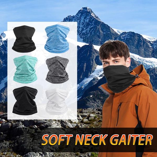 

head face neck sunshade collar gaiter tube bandana scarf sports headwear for men women scarf dustproof outdoor uv protection, Black