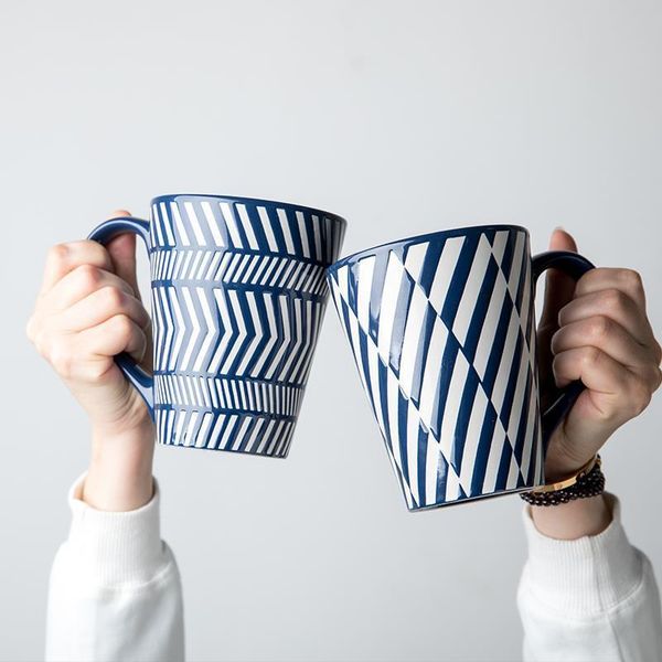 

mugs creative embossed mug household ceramic milk coffee cup water lovers tea fall
