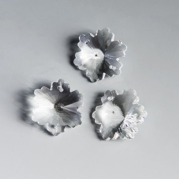 

camal 10pcs 14/30mm clear snowflower loose crystal bead 2 holes chandelier hanging lamp lighting parts suncatcher curtain party
