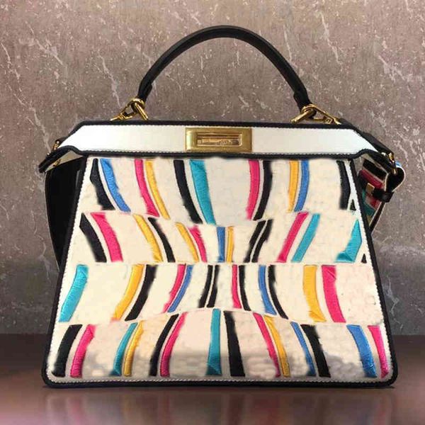 

handbag tote bag large capacity shopping bags real leather embroidery f vertigo letter twist lock removable inner pocket detchable shoulder