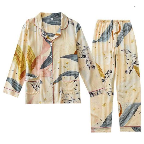 

spring and summer new ladies pajamas set simple style floral printed loose sleepwear women full cotton cardigan+pants homewear, Black;red