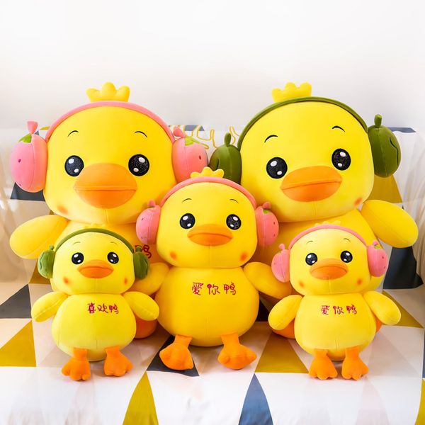 

headset, tiktok, soft feather, cotton plush toy, creative earphone, duck doll.