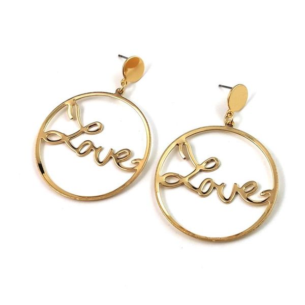

stud love letter drop dangles earrings for women, Golden;silver