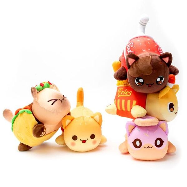 

party favor meow meows plush doll coke french fries burgers bread sandwiches cat aphmau sleeping pillow children's gifts sofa decor