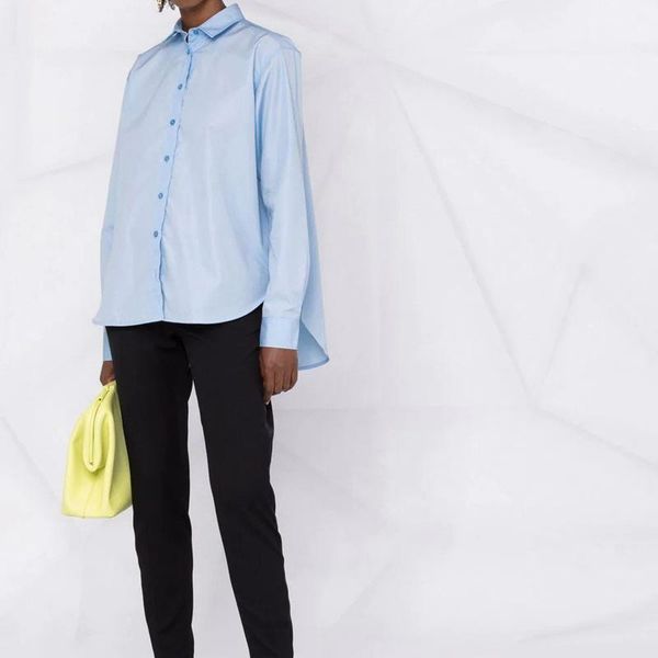 

women's blouses & shirts women shirt 2021 nordic simple loose cotton lapel long sleeve single-breasted commuter, White