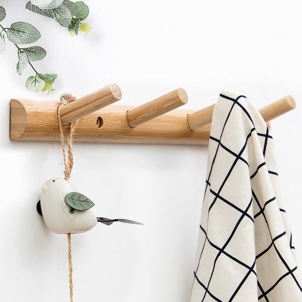 

hangers & racks creative bamboo clothing rack simple hanger bag hook the door bathroom for towl storage 3hooks 4hooks 5hooks
