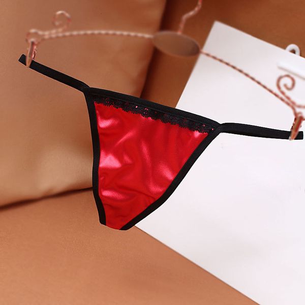 

new luxury satine thong no trace seduction breathing katoon cross low tail a line t-back women's broek, Black;pink