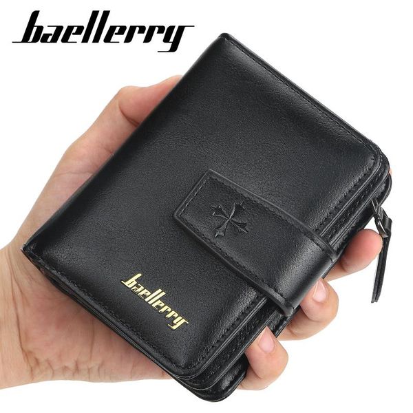 

new men wallets zipper card holder male purse new pu leather coin holder men wallets carteria, Red;black