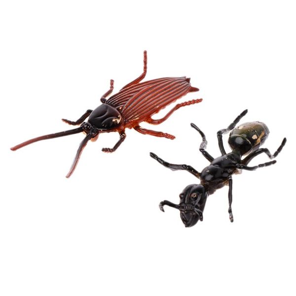 

40JC 12Pcs Insect Models Plastic Cockroach Joke Gags Plastic Bugs Halloween Gadget Education Toy