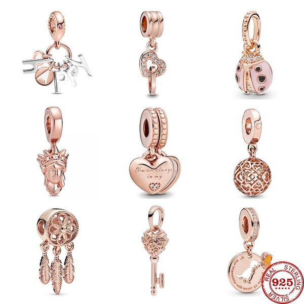 

fit original pandora charms bracelet 925 sterling silver you're always in my heart split charm bead diy jewelry making berloque