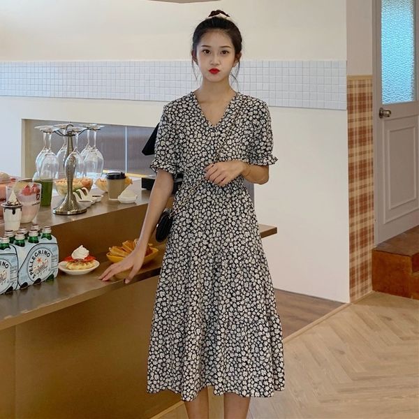 

flower womens ed in long sleeves with v-neck maxi plus size female 6avz, Black;gray