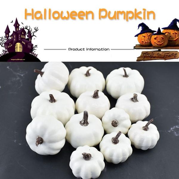 

12pcs artificial white pumpkins halloween artificial white pumpkins decoration