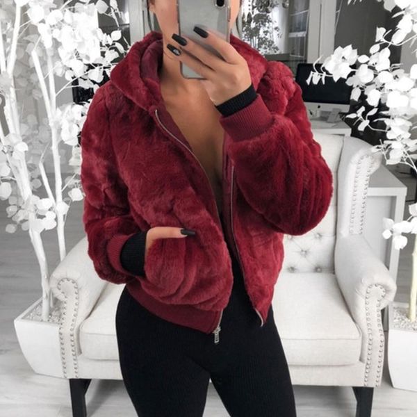

women's jackets hirigin women thick warm pocket fleece jacket coat zip up outwear overcoat winter soft fur female plush elegant, Black;brown