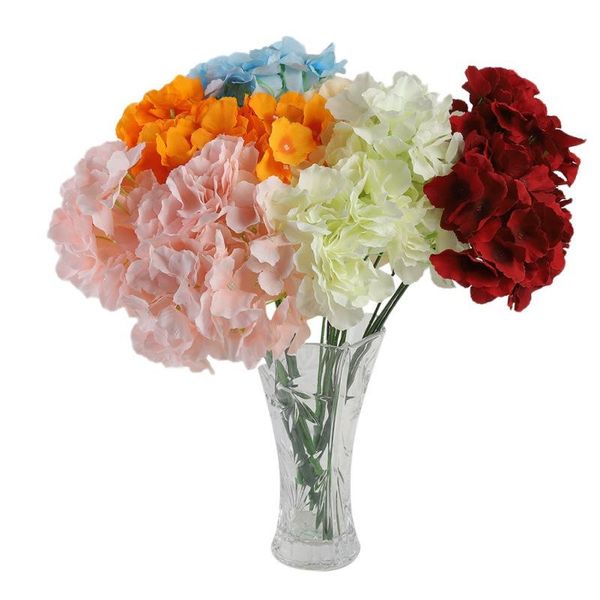 

1/4pcs 5 heads artificial flowers hydrangea branch home wedding decor silk plastic flower fake flower room decor