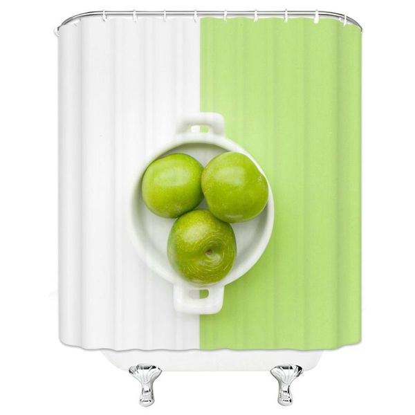 

shower curtains sleek minimalist design beautiful green apple pattern hanging curtain waterproof mildew polyester fabric home bathroom