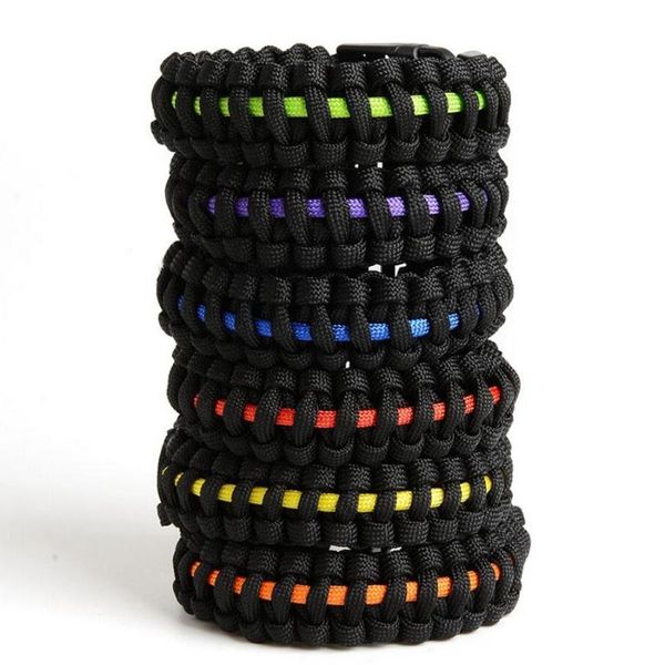 

whalesale thin blue line custom color survival paracord handmade bracelet