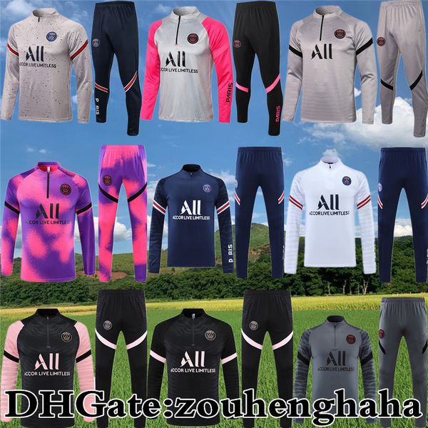 

messi mbappe psg half training suit soccer 2021 22 parisÂ saintÂ germain football survetement sportswear sergio ramo, Black