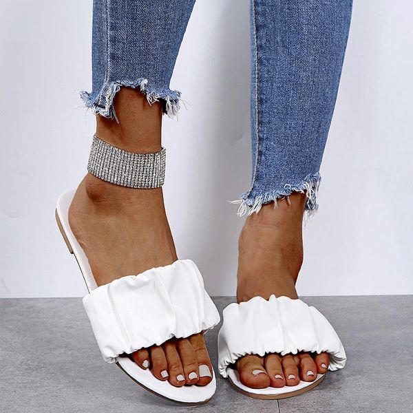 

fashion 2021 summer slippers designer women slippers outside beach slides ladies literary flat-heeled sandals, Black