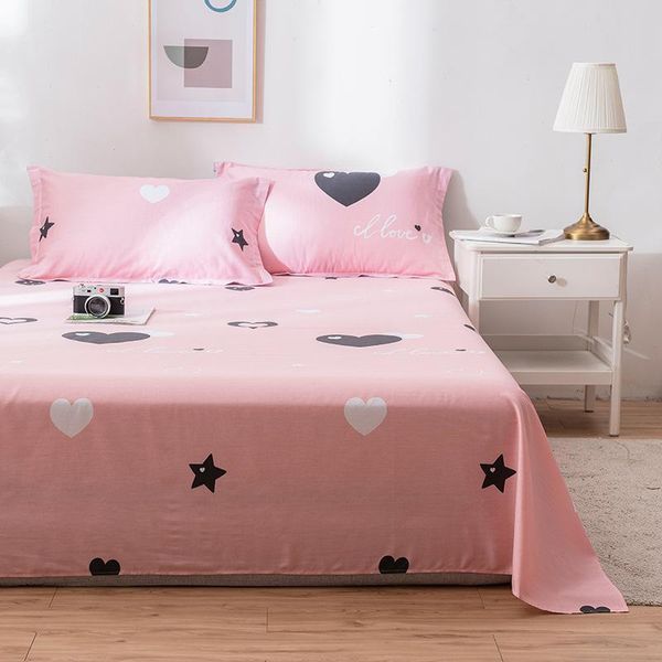 

sheets & sets 100% cotton stars flat sheet for children adults single double bed bedsheets (no case) xf704-41