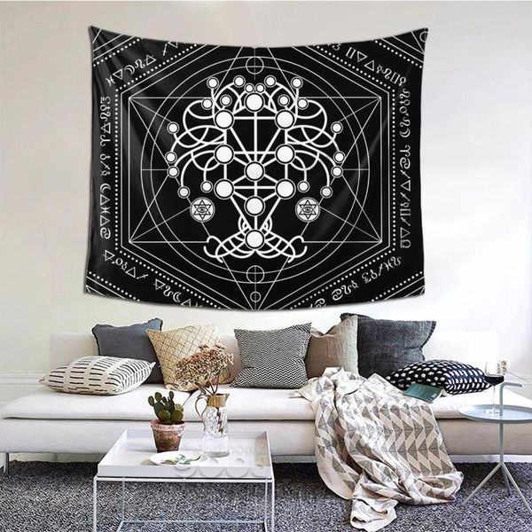 

tapestries kabbalah the tree of life sacred geometry ornament tapestry art wall poster hanging blankets sofa table cover