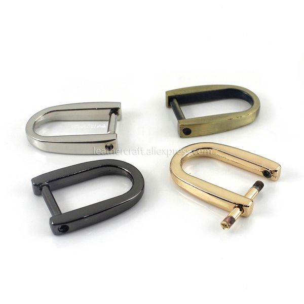 

1pcs metal detachable open screw d ring buckle shackle clasp for leather craft bag strap belt handle shoulder webbing, Black