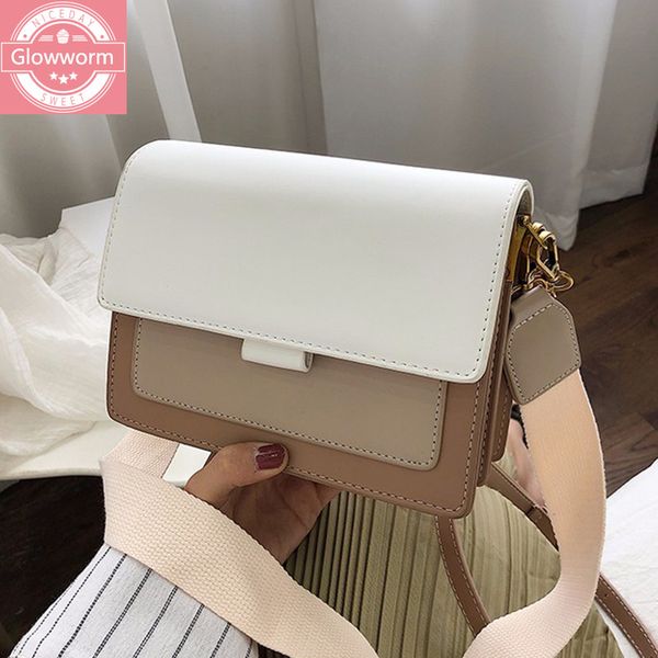 

contrast color leather crossbody bags for women 2021 travel handbag fashion simple shoulder simple bag ladies cross body bag c0225