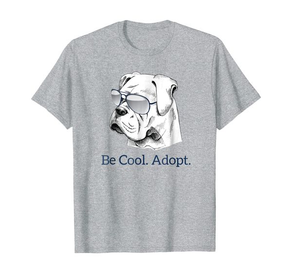 

be cool. adopt dog in glasses barkville dog rescue t-shirt, White;black