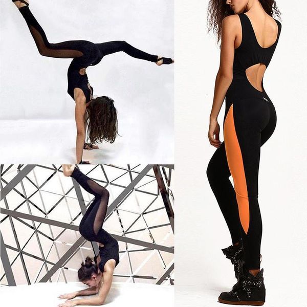 

new women yoga sets fitness training suit backless gym running set leggins straight jumpsuits workout sports clothing, Gray
